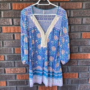 Blue Floral Free People tunic